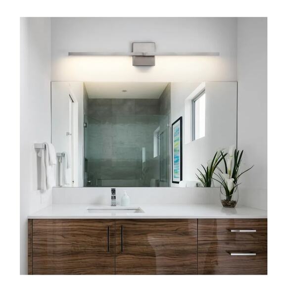 30" Brushed Nickel LED Bathroom Vanity Light Fixture Horizontal or Vertical - Picture 7 of 10